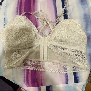 Aerie front clasp bralette white small